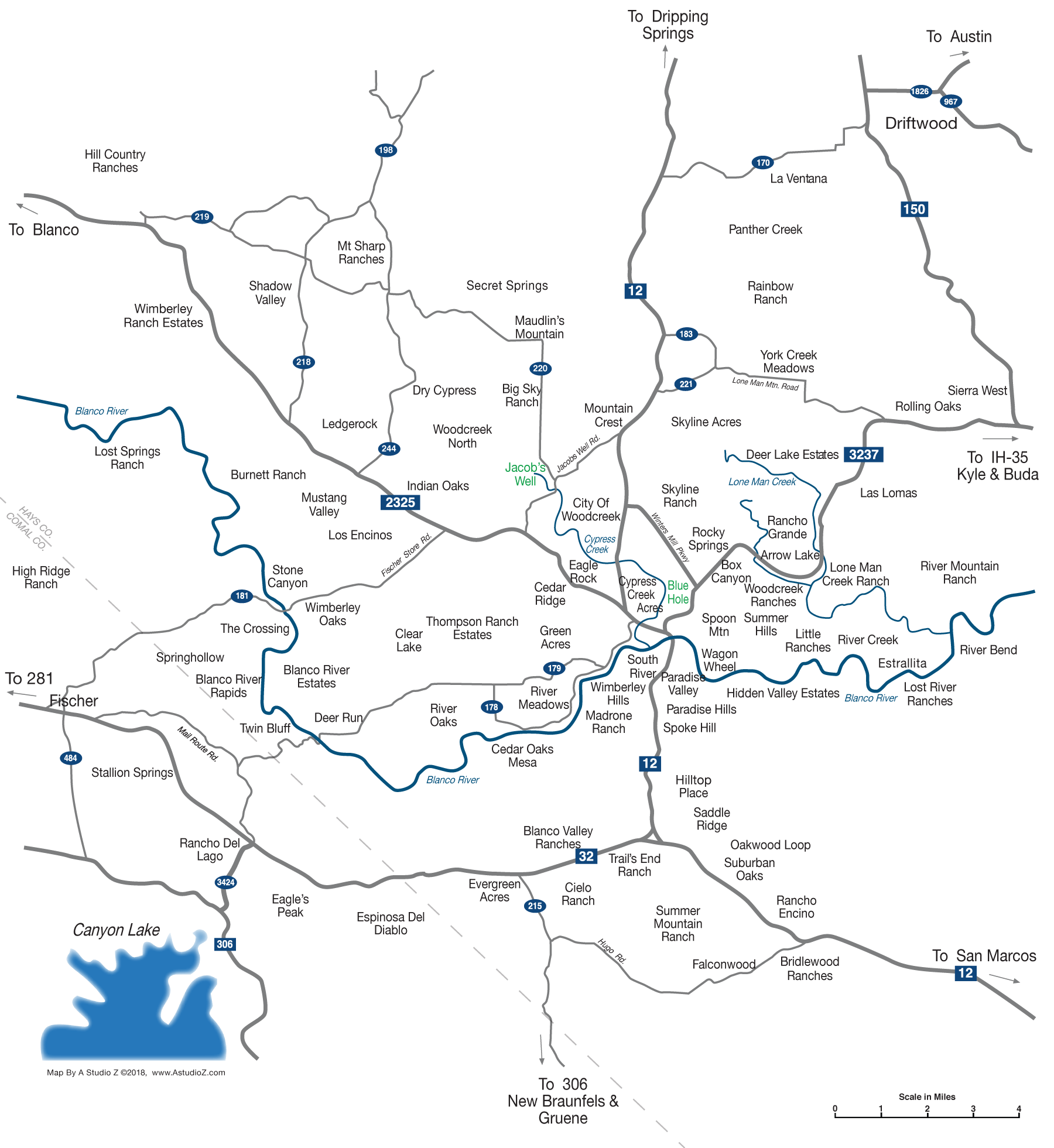 Map of Wimberley