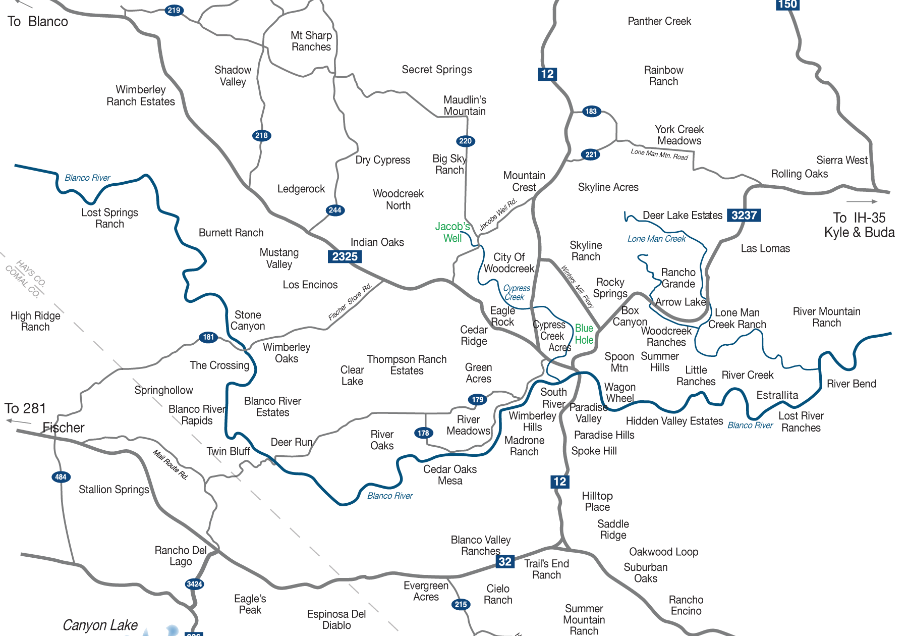 Map of Wimberley